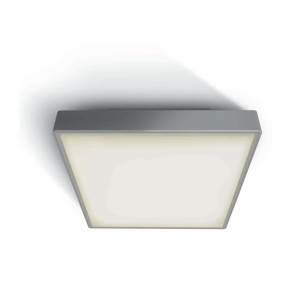 ONE Light LED Plafo Outdoor Square - plafonnier d'extérieur - 22,1 x 22,1 x 5,7 cm - 16W LED incl. - IP65 - gris