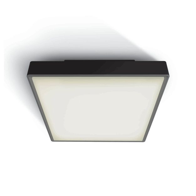 ONE Light E27 Plafo Outdoor Square - plafonnier d'extérieur - 22,1 x 22,1 x 9,3 cm - IP65 - noir