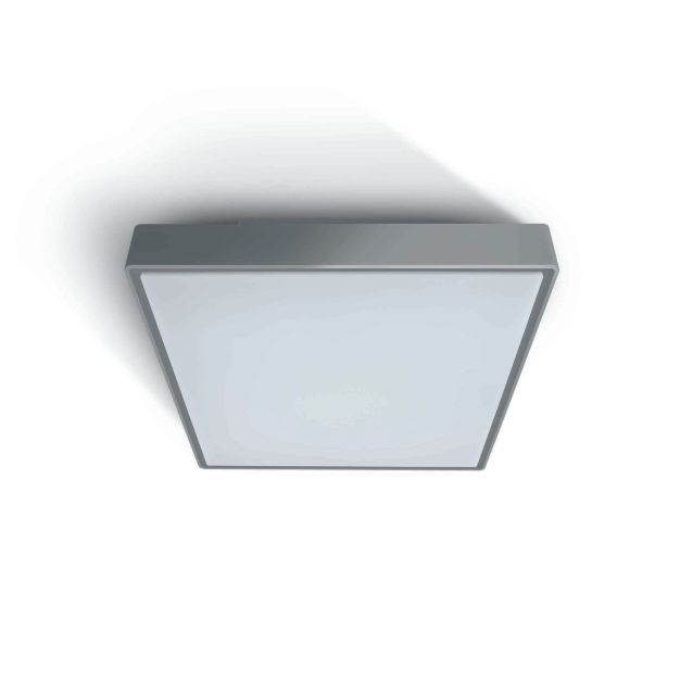 ONE Light Emergency LED Plafo - plafonnier extérieur - 29,5 x 29,5 x 8 cm - 15W LED incl - IP65 - gris