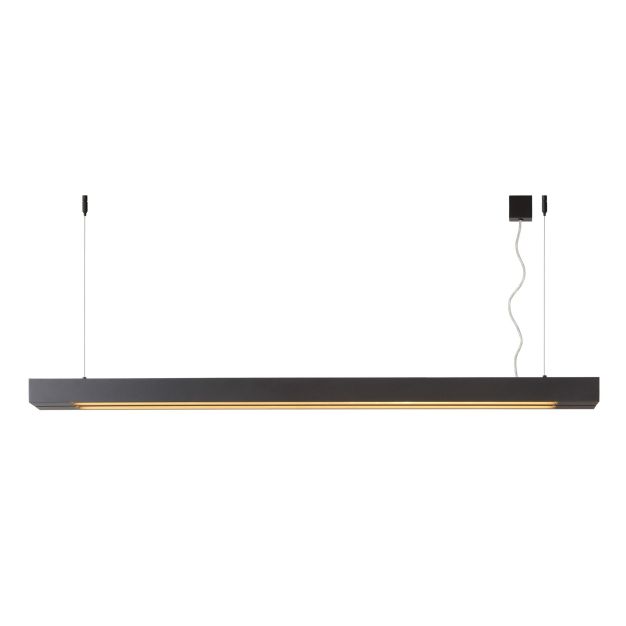 Lucide Lino 2 - lampe suspendue - 123 x 6,6 x 135 cm - 2 x 16W LED incl - noir