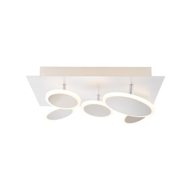 Brilliant Arre - applique/plafonnier - 45 x 45 x 11,5 cm - 3 niveaux de gradation - 42W LED incl. - blanc et or