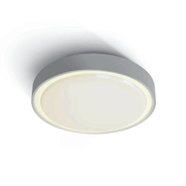 ONE Light Emergency LED Plafo - plafonnier extérieur - Ø 30 x 7,5 cm - 15W LED incl. - IP65 - gris