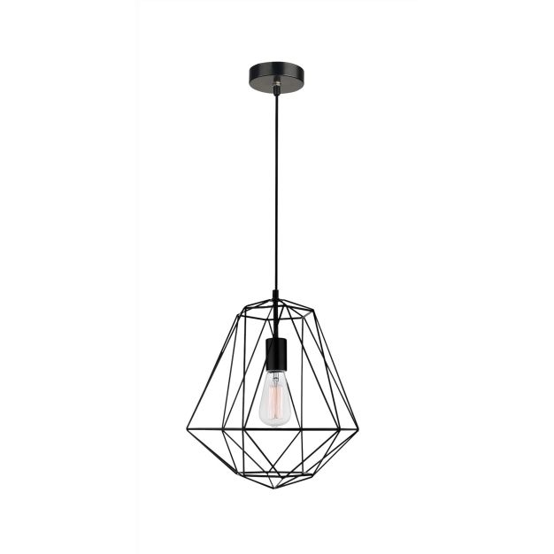 Nova Luce Pietra - lampe suspendue - Ø 35 x 120 cm - noir