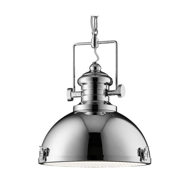 Searchlight Industrial Pendants - lampe suspendue - Ø 39 x 150 cm - chrome