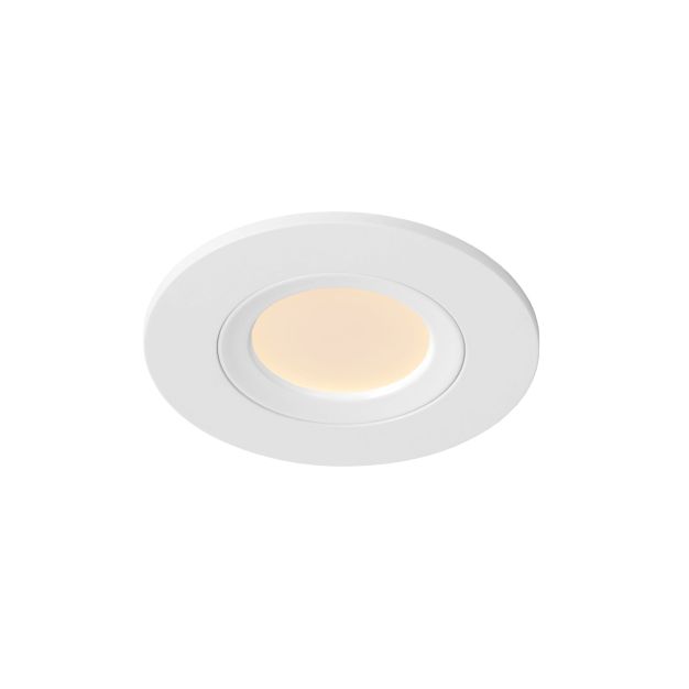 Lucide Inky II - spot encastré - Ø 80 mm, Ø 70 mm encastré - 6W LED dimmable incl. - IP65 - blanc et gris argenté interchangeables