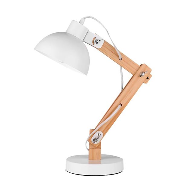 Nova Luce Lila - lampe à poser - 59 cm - blanc et marron