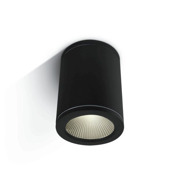 ONE Light Outdoor Ceiling Cylinders - plafonnier d'extérieur - Ø 8 x 10,5 cm - 6W LED incl. - IP54 - noir