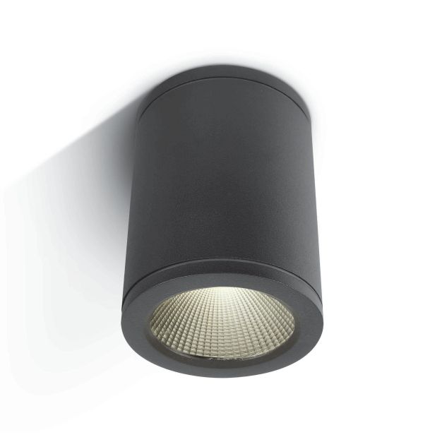 ONE Light Outdoor Ceiling Cylinders - plafonnier extérieur - Ø 8 x 10,5 cm - 6W LED incl. - IP54 - anthracite