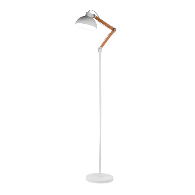 Nova Luce Mutanti - lampadaire - 170 cm - blanc et bois