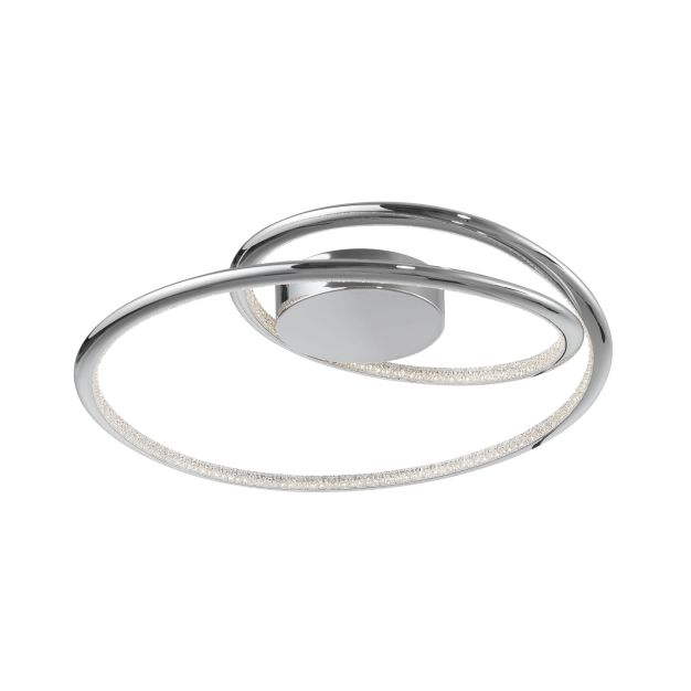 Nova Luce Plasencia - plafonnier - Ø 49,5 x 11,5 cm - 27W LED incl. - chrome