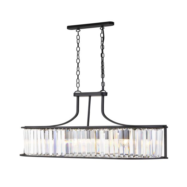 Searchlight Victoria - lampe suspendue - 78 x 30 x 150 cm - noir mat et transparent