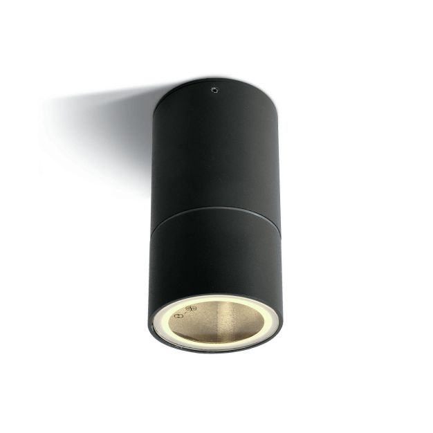 ONE Light GU10 Dark Light Outdoor - plafonnier d'extérieur - Ø 6,5 x 13 cm - IP54 - noir