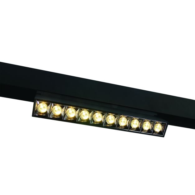 ONE Light système de rail magnétique - Spots linéaires réglables - spot de rail - 27 x 3,4 x 9,5 cm - 22W LED incl. - noir