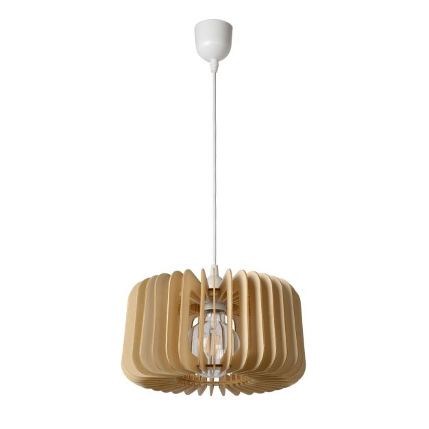 Lucide Etta - lampe suspendue - Ø 29 x 146 cm - bois clair