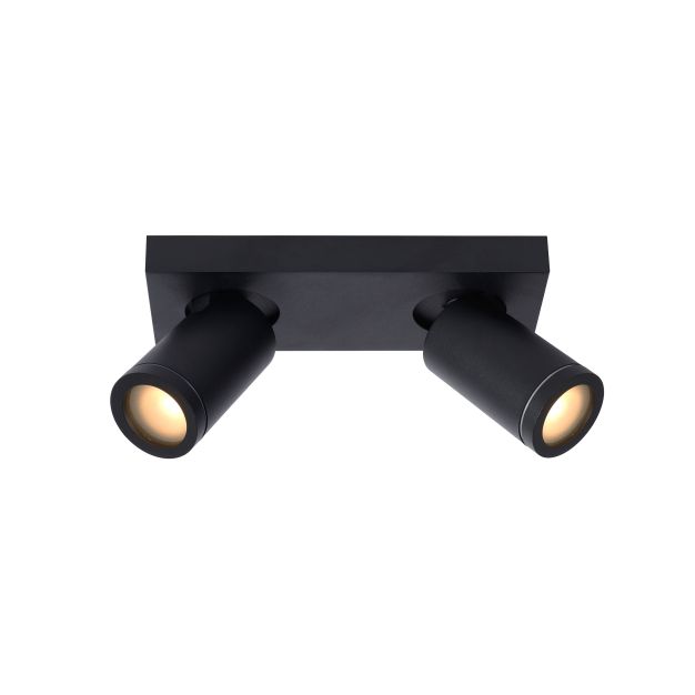 Lucide Taylor - spot en saillie 2L - 24 x 10 x 12,5 cm - 2 x 5W LED dimmable incl - dim to warm - IP44 - noir