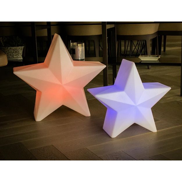 New Garden Nova 60 Christmas Star - lampe de table solaire rechargeable avec télécommande - 62 x 57 x 25,6 cm - 5W RGB LED incl - IP65 - blanc