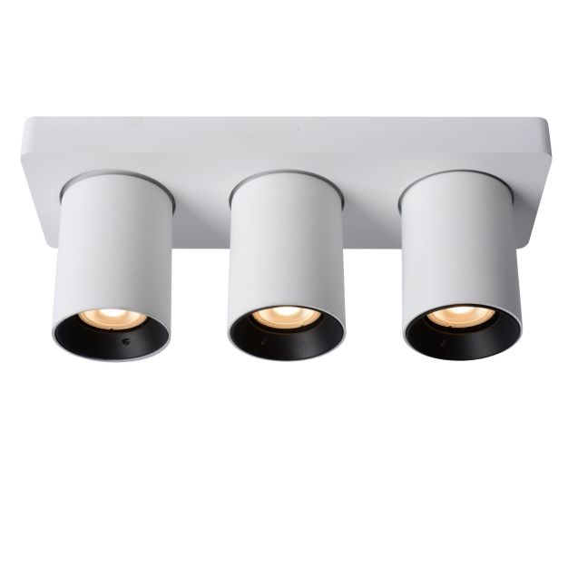 Lucide Nigel - spot en saillie - 30 x 10 x 11,3 cm - 3 x5W dimmable incl - dim to warm - white