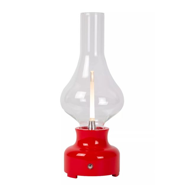 Lucide Jason - Lampe de table rechargeable - Ø 12 x 30 cm - 2W dimmable LED incl - 3 steps dim - rouge
