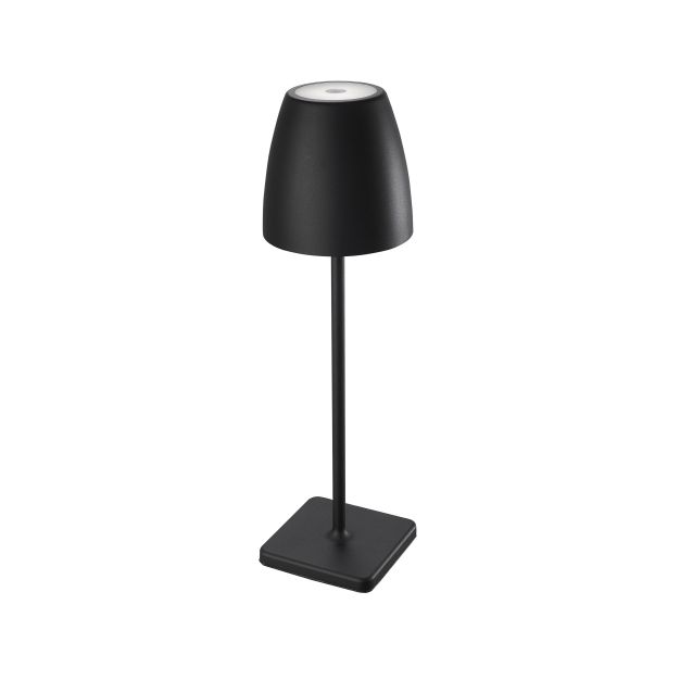 Nova Luce Colt - lampe de table extérieure à piles - Ø 11 x 38 cm - 1W LED dimmable incl - IP44 - noir sable