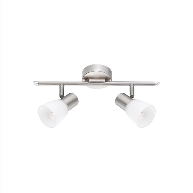 Nova Luce Publico - spot en saillie 2L - 34,2 x 7,8 x 16,2 cm - nickel satiné