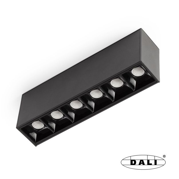 Faro Neso Point-6 - luminaire pour rail magnétique - 16,4 x 3,4 x 5,6 cm - 8W DALI LED blanc chaud (2700K) incl - faisceau de 12° - noir