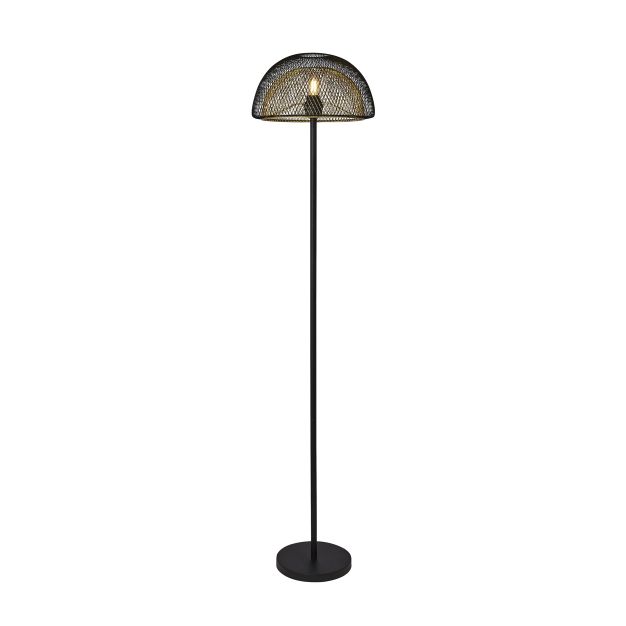 Searchlight Honeycomb - lampadaire - 157 cm - noir mat et or