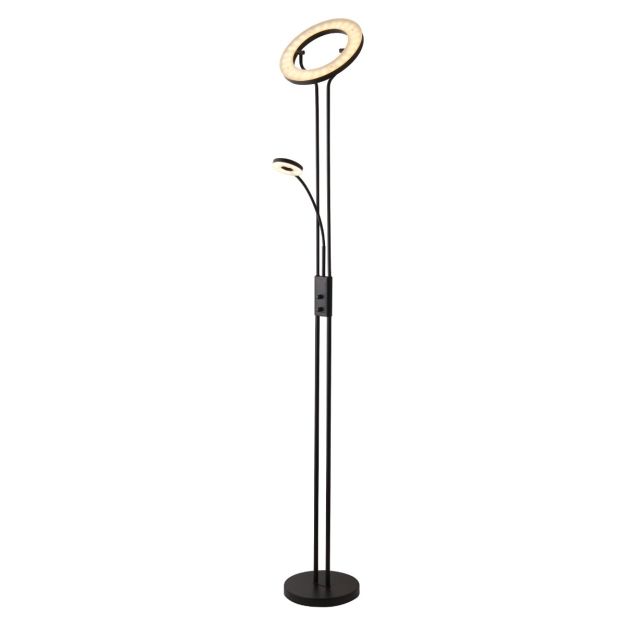 Searchlight Mother & Child - lampadaire avec liseuse - Ø28 x 193 cm - 25,5W + 5W LED dimmable incl - noir mat