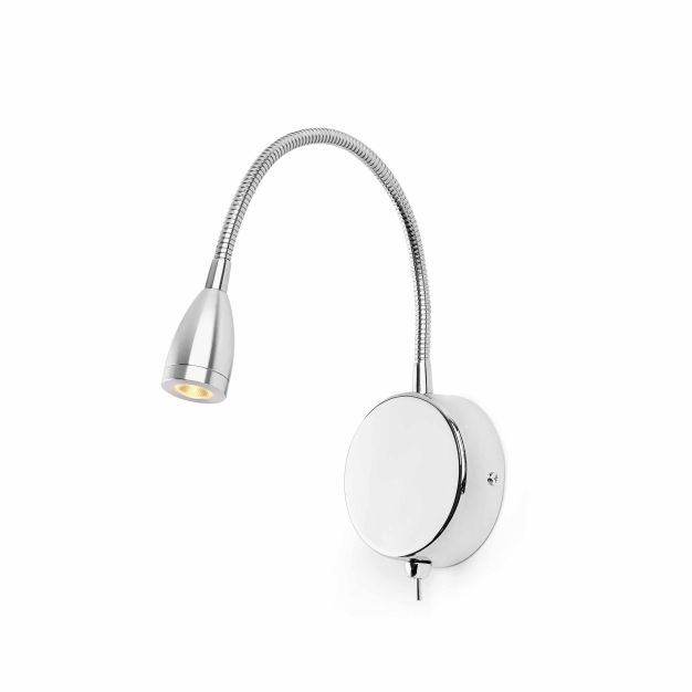 Faro Loke - applique murale avec interrupteur - 3 x 32 cm - 3W LED incl. - chrome poli