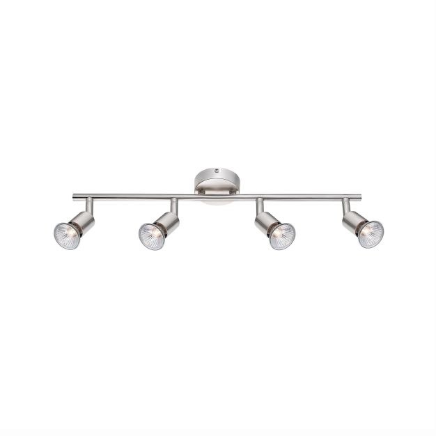 Nova Luce Base - spot en saillie 4L - 51 x 8 x 10,9 cm - nickel satiné