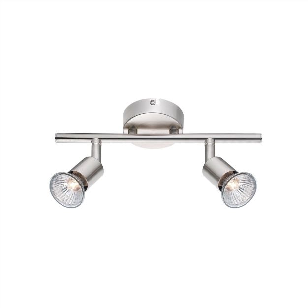 Nova Luce Base - spot en saillie 2L - 31 x 8 x 10,9 cm - nickel satiné