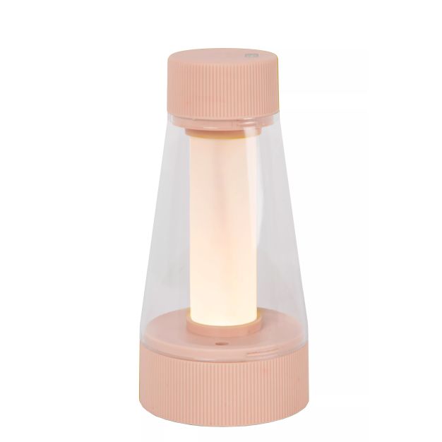 Lucide Lorali - lampe de table rechargeable - Ø 7,7 x 16 cm - 1,2W LED avec fonction dimmer incluse - IP44 - rose