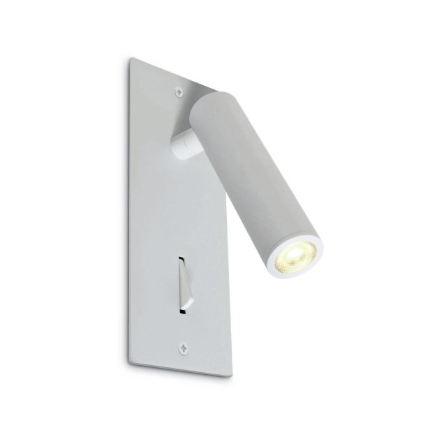 ONE Light Reading Spots - applique murale avec interrupteur - 6 x 4,7 x 15 cm - 3W LED incl. - blanc