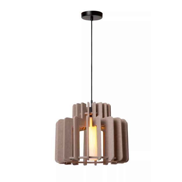 Lucide Rollo - lampe suspendue - Ø 40 x 150 cm - taupe