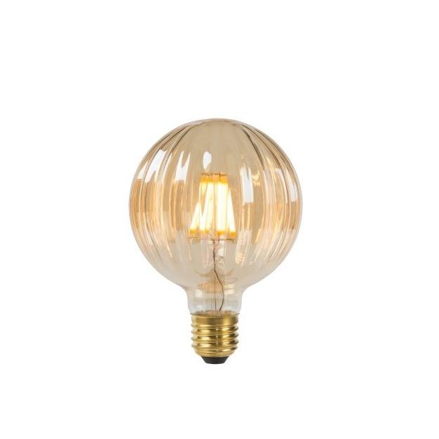 Lucide Lampe à filament LED -Ø 9,5 x 13,5 cm - E27 - 6W non-dimmable - ambre