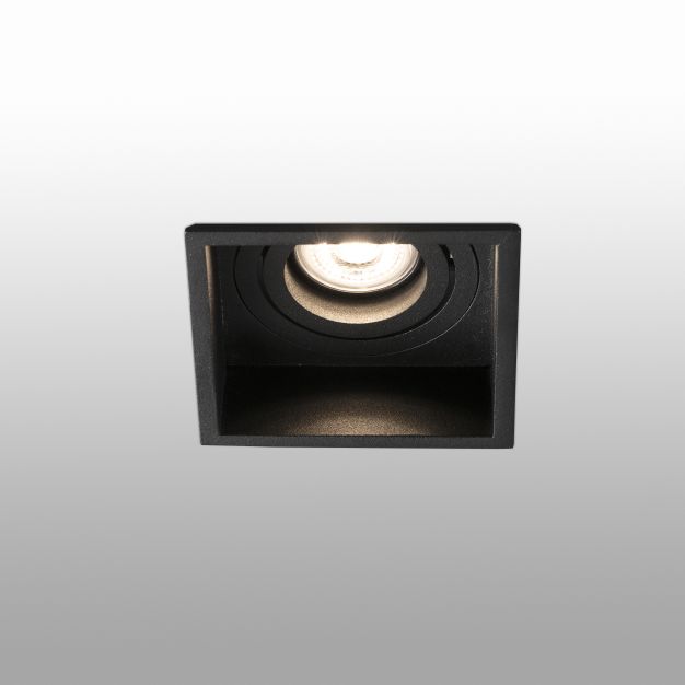 Faro Hyde - spot encastrable - 89 x 89 mm, 83 x 83 mm encastrable - noir mat