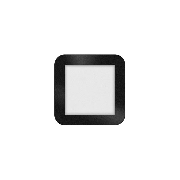 ETH Anne Square - plafonnier - 17 x 17 x 2,7 cm - 3 niveaux de gradation - 10W LED incl. - IP44 - noir