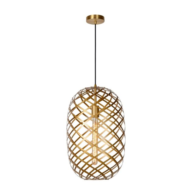 Lucide Wolfram - lampe suspendue - Ø 32 x 180 cm - or mat