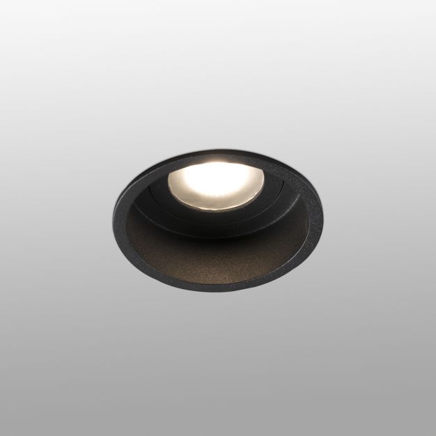 Faro Hyde - spot encastrable - Ø 89 mm, Ø 83 mm encastrable - IP44 - noir mat