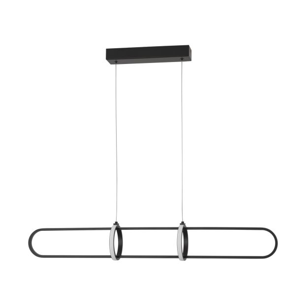 Nova Luce Arte - lampe suspendue - 90 x 13 x 120 cm - 31,2W LED dimmable incl. - noir mat