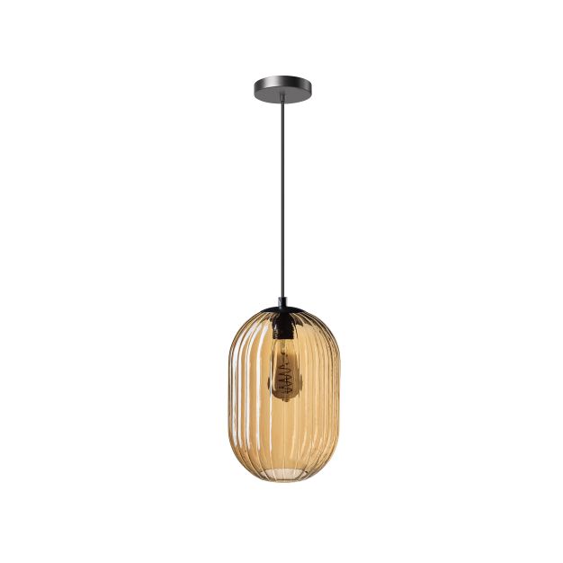 ETH Glamm - lampe suspendue - Ø 20 x 165 cm - noir et ambre