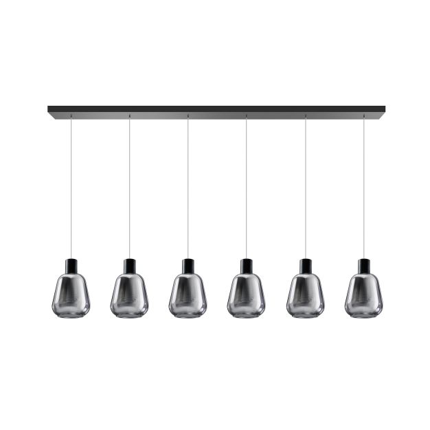 ETH Gary - lampe suspendue - 120 x 10 x 137 cm - 6 x 5W LED dimmable incl - noir