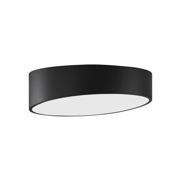 Nova Luce Maggio - plafonnier - Ø 50 x 12 cm - 60W LED incl. - noir sable et blanc mat