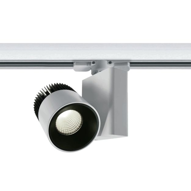 ONE Light COB Dark Light - spot sur rail - système de rail triphasé - Ø 8,1 x 11,2 cm - 20W LED incl. - blanc - couleur de lumière blanc chaud