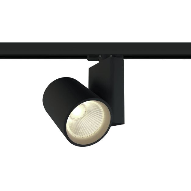 ONE Light COB Track Spot - spot sur rail avec COB LED - système de rail triphasé - Ø 10 x 14 cm - 42W LED incl. - noir - couleur de lumière blanc chaud