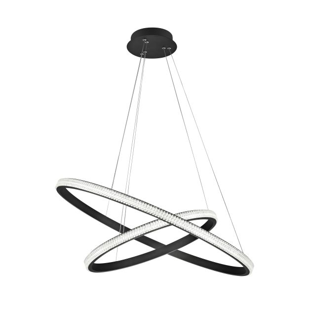 Nova Luce Nager - lampe suspendue - Ø 67 x 120 cm - 45W LED dimmable incl - sand black