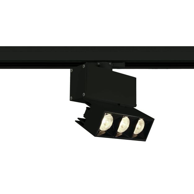 ONE Light Mirror Square - spot sur rail - système de rail triphasé - 11,8 x 4,2 x 5,4 cm - 12W LED incl. - noir