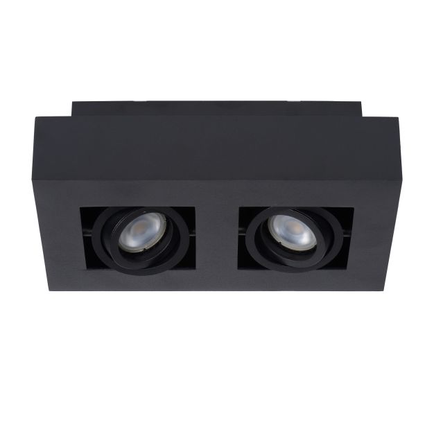 Lucide Xirax - spot en saillie 2L - 14 x 25 x 8 cm - 2 x 5W LED dimmable incl - noir