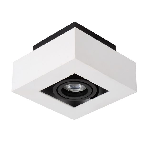 Lucide Xirax 1 - spot en saillie - 14 x 14 x 8,8 cm - 5W LED dimmable incl - dim to warm - white