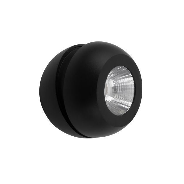 Nova Luce Gon - spot en saillie 1L - Ø 11 x 9 cm - 5W LED incl. - noir sable