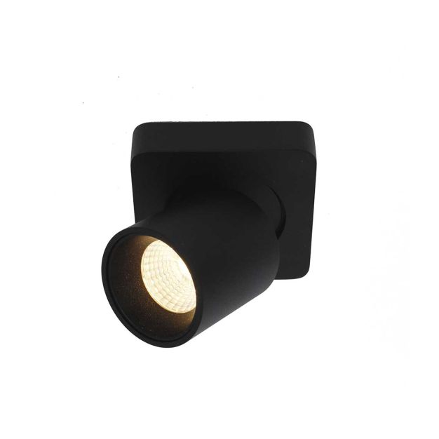 Artdelight Laguna - spot en saillie 1L - 10 x 10 x 9,5 cm - 6W LED dimmable incl - noir